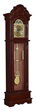 Coaster Home Furnishings Harris Grandfather Clock with Chime Brown Red and Clear,