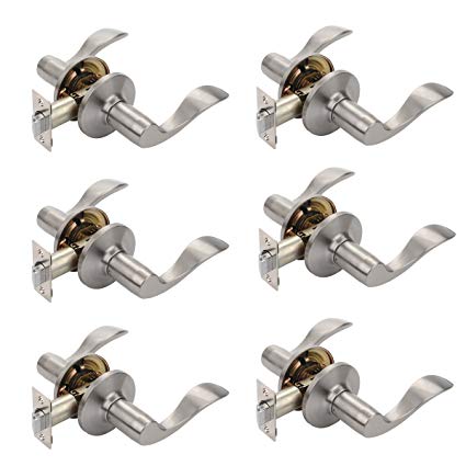 Dynasty Hardware HER-82-US15 Heritage Lever Passage Set, Satin Nickel, Contractor Pack (6 Pack)