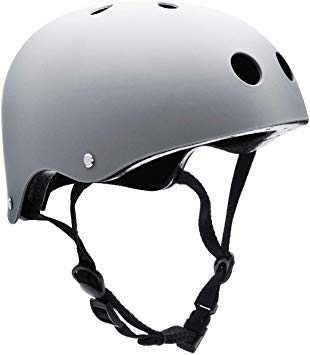FerDIM Skateboard Helmet, Kids/Adult Bike Helmet with Removable Liner Skiing, Adjustable Straps CPSC Certified for Skateboard, Scooter, Skating, Cycling, Roller Skate,Skiing, Size Medium Silver