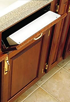Rev-A-Shelf 6581 Sink Front 14" Tip-Out Tray Standard White 14-1/4"W x 2-1/8"D x 3"H … (2 Pack Soft Close Bundle)