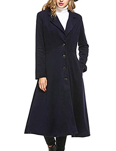 Palazen Women Single Breasted Overcoat Long Trench Coat Outerwear, S-3XL