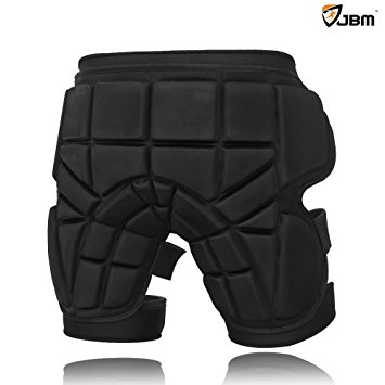 JBM Extra Large 3 Sizes Hip Padded Shorts Adjustable Protective Gear for Multi-sports Purpose: Snow Skiing, Hockey, Skateboarding, Snowboard, Riding
