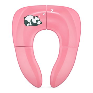 Jerrybox Foldable Travel Potty Seat for Babies, Toddlers Potty Seat, Toilet Training with Carrying Bag (Pink)