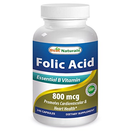 Best Naturals, Folic Acid, 800 mcg, 240 Capsules