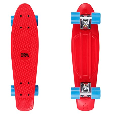 HLPB Mini Complete Skateboard Plastic Cruiser Standard Skate Board Trucks Almost 22 Inches 5.7
