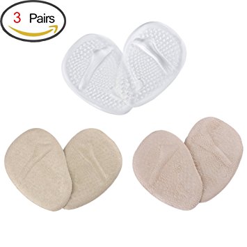 UINSTONE Ball of Foot Cushions Pack of 3 Gel Cushion- Pain Relief- Forefoot Pads- Metatarsalgia Treatment