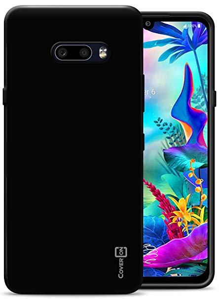 CoverON Slim Fit TPU Rubber FlexGuard Series for LG G8X ThinQ Case/LG V50S ThinQ Case, Gloss Black