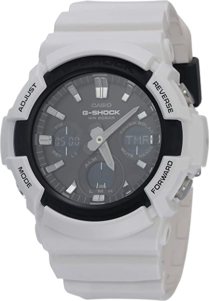 Casio Men's G-Shock Japanese Quartz Watch with Resin Strap, White, 29 (Model: GAS-100B-7ACR)