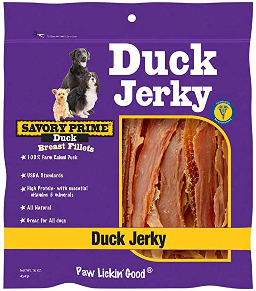 Savory Prime 401 Natural Duck Jerky Dog Treats, 16 Oz