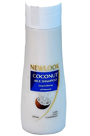 NEW LOOK Coconut Hair Milk Shampoo for Shiny & Bouncy hair, Anti Dandruff & Damage Free (350 ML)