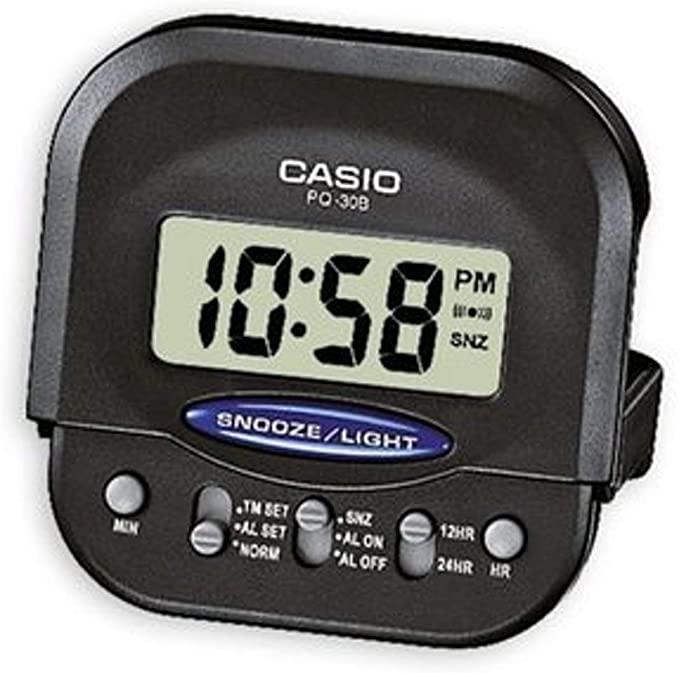 Casio Compact Digital Beep Black Alarm Clock PQ30B-1