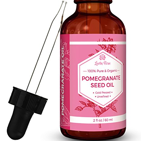 #1 TRUSTED Pomegranate Seed Oil by Leven Rose - 100% Organic (Cold Pressed, Unrefined) - 2 oz (2 Ounce)