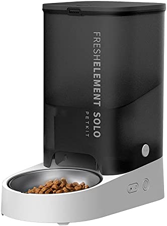 PETKIT Fresh Element Solo Automatic Dog Cat Feeder APP Control, Supports Multiple Food Types, Dual Power Supply, Washable and Detachable Pet Food Dispenser for Cats Dogs Small Animal