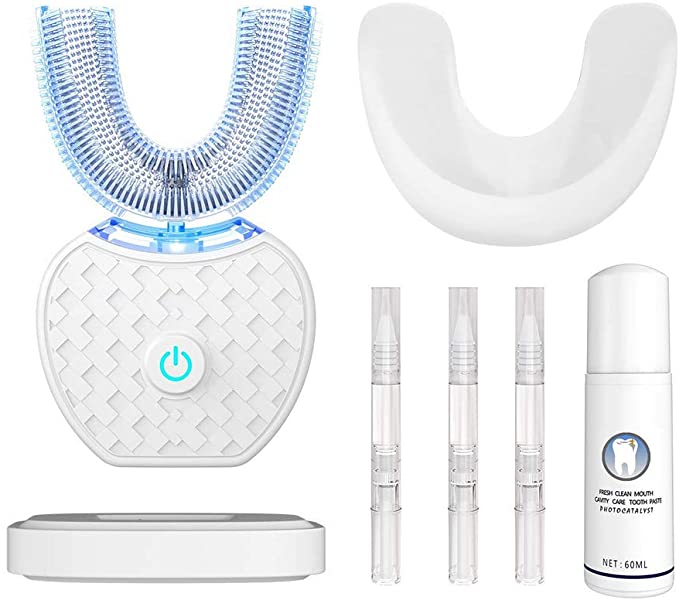 Kanff Automatic Toothbrush Teeth Whitening Kit. Includes Automatic Electric Toothbrushes, Whitening Toothpaste, Teeth Whitening Pen (White)