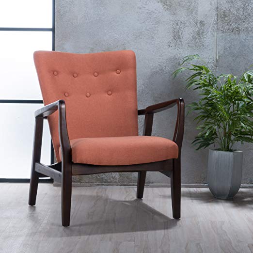Suffolk French Style Fabric Arm Chair (Orange)