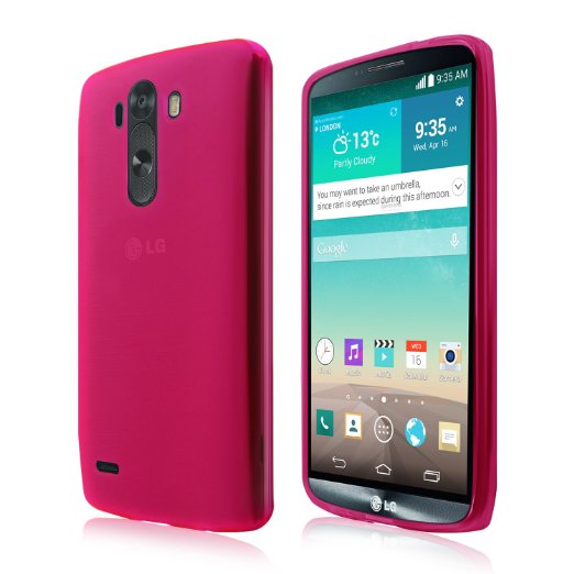 Cbus Wireless Matte Finish TPU Flex-Gel Silicone Case / Skin / Cover for LG G3 - Semi Transparent Pink