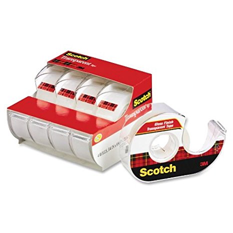 Scotch Transparent Tape, 3/4 in x 850 Inches, 4 Rolls (4814)