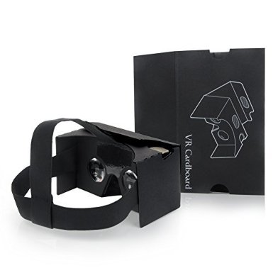 CreateGreat 3D Virtual Reality Cardboard Complete Kit V2.0 for Google Cardboard with Head Strap, Compatible with Android & Apple, Easy Setup Instructions. Fit for 3-6inch Screen (Black)