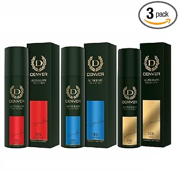 DENVER SRK King, Emperor & Maestro Autograph Collection Deodorant (Combo of 3) -140ML Each | Long Lasting Luxury Deo Fragrance for Men