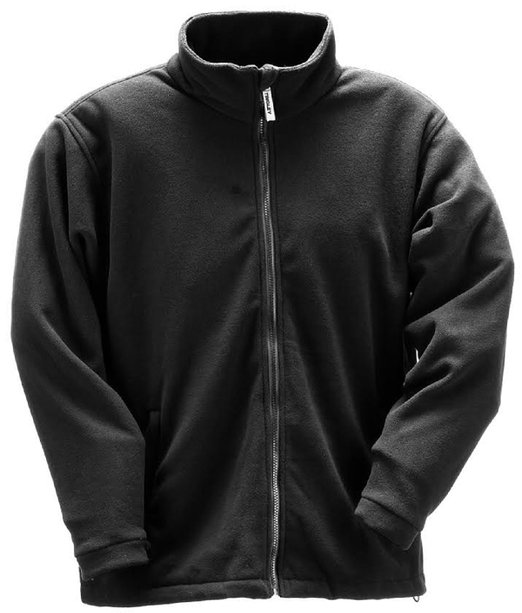 Tingley Mens Fleece Jacket Black With Front Zipper Available in 8 Sizes