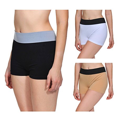 LastFor1 Women Boxer Sport Underwear Comfort Utral Soft Warm Mid Rise Nylon Boyshorts Panties Briefs Plus Size Shorts 3 Pack