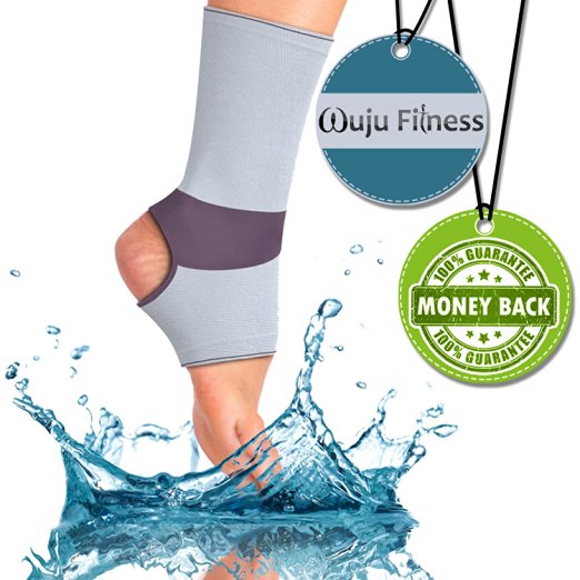 Ankle Brace by Wuju Fitness - Plantar Fasciitis Brace - Pain Relief - Foot Brace for Achilles Tendon Support - Effectively Alleviates Foot Pain & Joint Pain - Very Effective Ankle Support Brace for Sports & Running - Great Achilles Tendonitis Brace - Perfect Foot Socks for Men & Women (L)