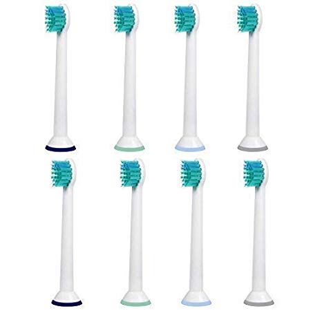 8 pcs (2x4) E-Cron® Toothbrush Heads, Compatible Replacement Heads with Philips Sonicare ProResults Mini and Diamond Clean. Spare Heads fit on Various Philips Electric Toothbrush Models.