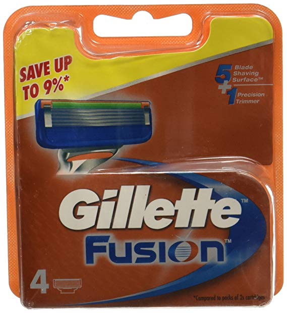 Gillette Fusion Manual Shaving Razor Blades Cartridge - 4 Pieces