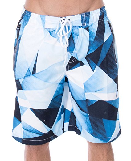 Men's Swim Trunks Mesh Lining Beachwear Board Shorts with Pockets