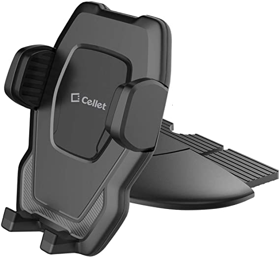 Cellet CD Slot Phone Holder, Cradle Mount with One-Touch Design Compatible for Samsung Note 10 9 8 Galaxy S10   A6 S9 Plus S8  S8 Active J7 J3 S7 S7 Edge S6 S6 Edge  S6 Edge, S6 Active