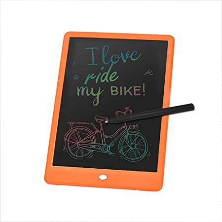 Kids Color Drawing pad 10inch LCD Writing Tablet with Colouful Handwriting, Doodle Board with Stylus and Digital Screen Lock,Fun Create Customize, Ideal Home, School,(Orange colouful)