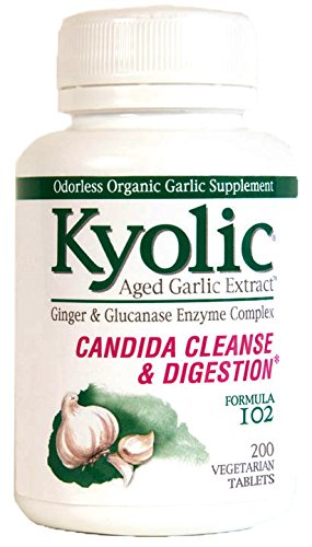 Kyolic Formula 102 Aged Garlic Extract Candida Cleanse and Digestion (200-Tablets)