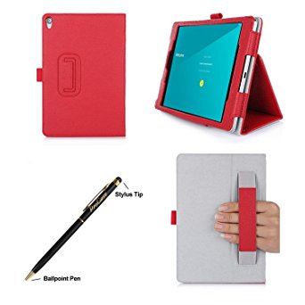 ProCase Google Nexus 9 Case - Bi-Fold Flip Stand Cover Case exclusive for 2014 HTC Google Nexus 9 Tablet (8.9 inch), with Hand Strap, Corner Protection, bonus procase stylus pen included (Red)