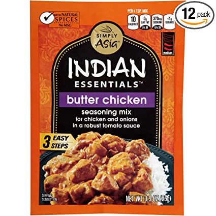 Indian Essentials Butter Chicken Seasoning Mix, 0.9 oz (Pack of 12)