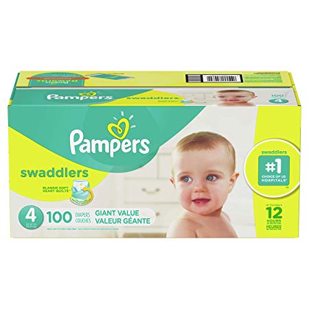 Pampers Swaddlers Diapers, Size 4, 100 Count