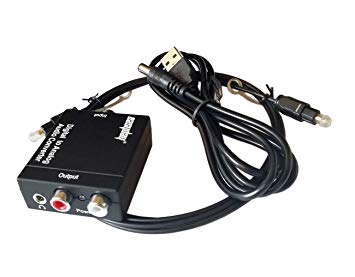 EDTree Digital Optical to Analog RCA Coaxial Audio Converter with Digital Optical Toslink and S/pdif Coaxial Inputs and Analog RCA and AUX 3.5mm (Headphone) Outputs