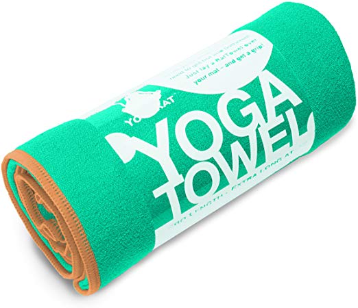 YogaRat Yoga Towel - 100% Microfiber - Multiple Sizes - Non-Slip - Absorbent - Thin - Lightweight Yoga Mat Towels - Yoga Hand Towel Option Available