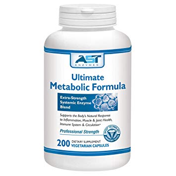 Ultimate Metabolic Formula – 200 Vegetarian Capsules – Premium Natural Systemic Enzymes Formula – Total Joint Support – Contains Enteric-Coated Serrapeptase – AST Enzymes