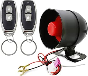 Wireless Car Alarm Vehicle Security System Anti-Theft Burglar Vibration Sensor Horn Siren Universal 12V Auto Anti-Theft Protection System Simple DIY Install (New Manual Control*2)