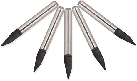 CNC Engraving Bits 1/8 Shank, EnPoint High-precision Carbide Metal Engraving Tool 3.175mm 30 Degree 0.3mm Tip Dia CNC Engraving Machine V-Bits Woodworking Engraving Knief (Pack of 5)