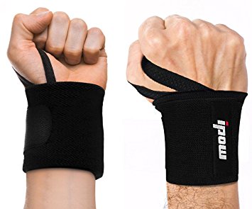 IPOW 18.5" Professional Quality Wrist Straps Support Braces Wraps Belt Protector With 2.5" Thumb Loops for Powerlifting, Bodybuilding, Weight Lifting, Strength Training, One Size fits all Men& Women