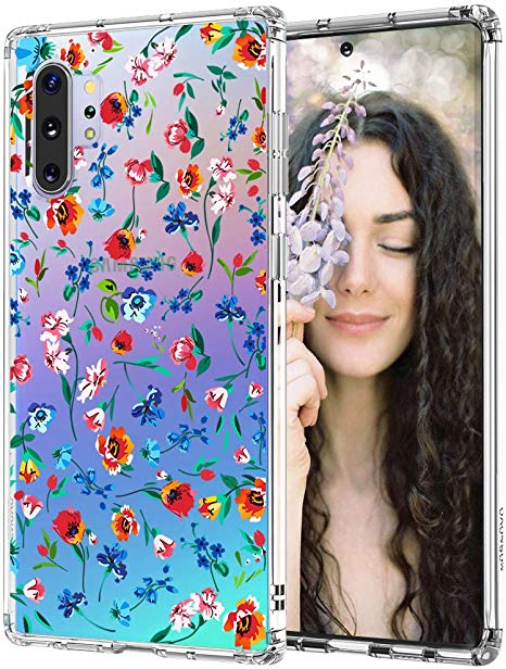 Case for Galaxy Note 10 Plus,MOSNOVO Shockproof TPU Bumper Slim Clear Wildflower Cases with Design for Samsung Galaxy Note 10 Plus 5G Phone Case Cover