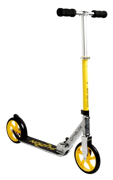 Fuzion Cityglide Adult Kick Scooter - 220lb Weight Limit - Folds Down - Adjustable Handle Bars - Smooth and Fast Ride