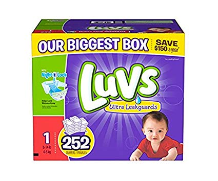 luvs diapers, size 1, 252 count