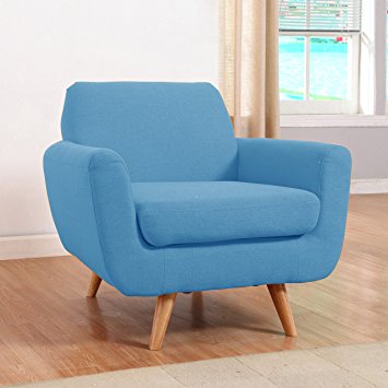 Divano Roma Furniture - Modern Mid Century Linen Accent Chair