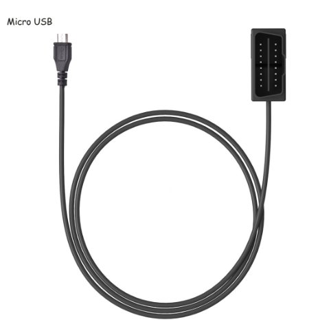 ONEU OBD2 Cable, 16Pin OBD II Male to Micro USB Intelligent Power Charging Cables for Cell Phones Mobile Phone GPS DVR Tachograph and other devices
