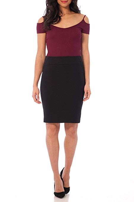 Rekucci Women's Ease in to Comfort Fit Perfect Midi Pencil Skirt