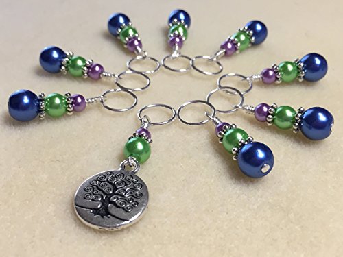 Tree of Life Knitting Stitch Marker Jewelry Set