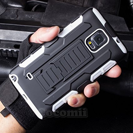 Galaxy Note 4 Case, Cocomii® [HEAVY DUTY] Galaxy Note 4 Robot Case **NEW** [ULTRA FUTURE ARMOR] Premium Belt Clip Holster Kickstand Bumper Case [MILITARY DEFENDER] Full-body Rugged Dual Layer Hybrid Protective Cover Bumper Case [COCOMII WARRANTY] ::: The Ultimate Protection from Drops and Impacts for your Samsung Galaxy Note 4 N910 (Black/White) ::: ★★★★★