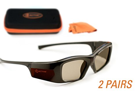 PANASONIC-Compatible 3ACTIVE 3D Glasses. Rechargeable. TWIN-PACK